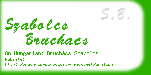 szabolcs bruchacs business card